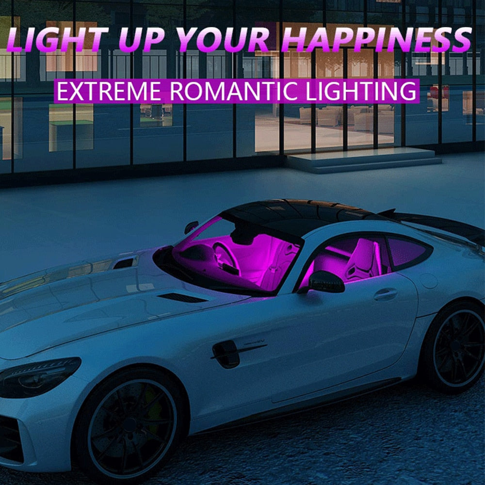 Led Bar Car Interior Backlight Ambient Mood Foot Light 12v